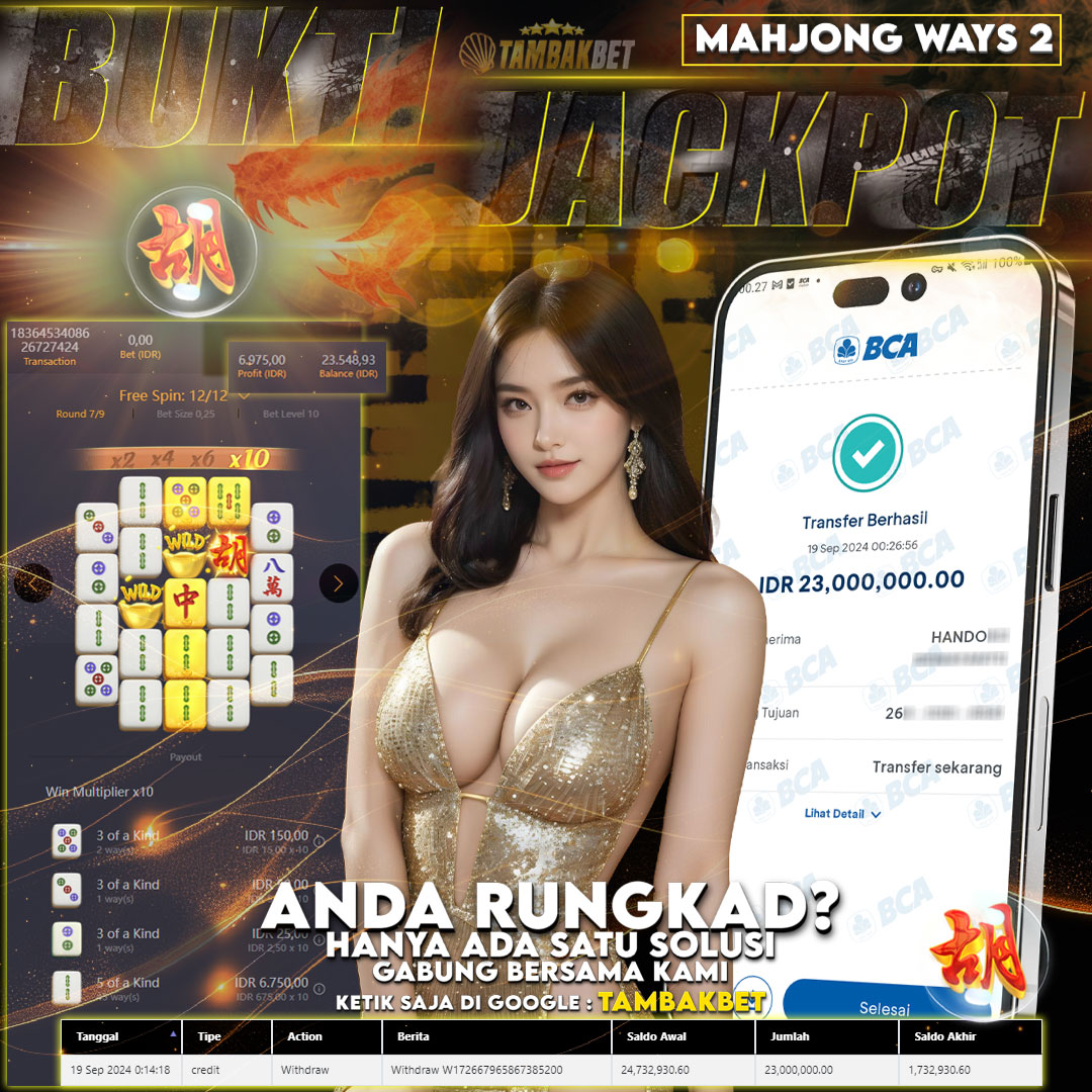 LAGI LAGI MAHJONG WAYS TAMBAKBET MEMBUAHKAN JAKCPOT BESAR